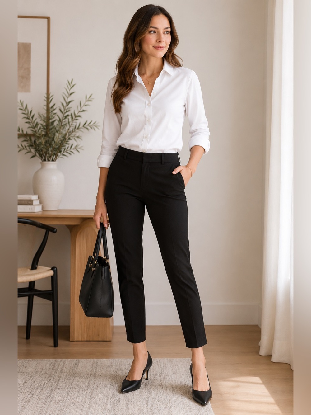 Banana Republic Sloan Black Tapered Leg‎ Ankle Petite Career Preppy Pants